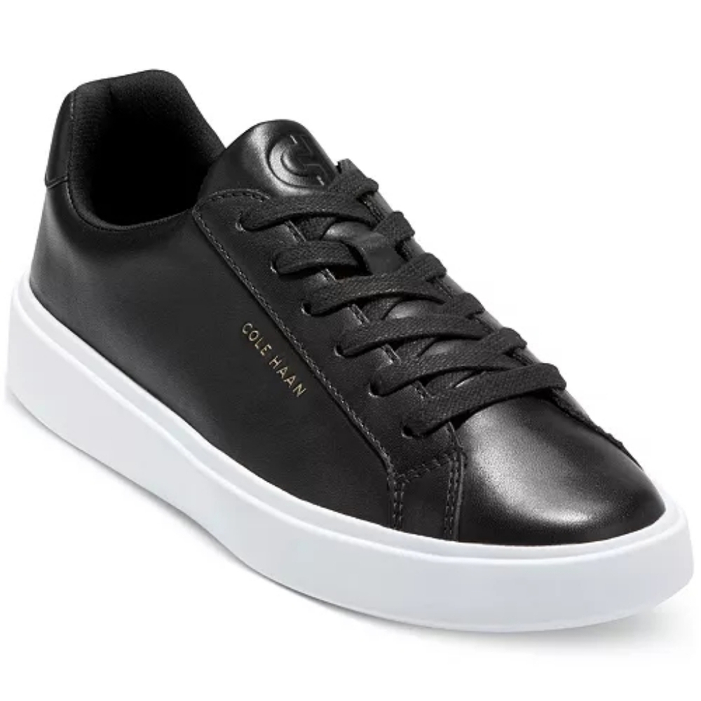 Cole Haan Women's Grand Crosscourt Daily Low-Top Black Leather Sneakers Size 7